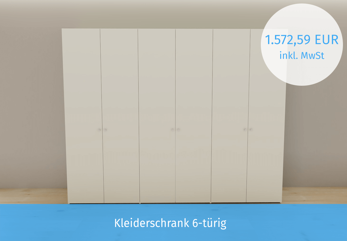 Standardschrank_7507-mit-Türen Schrank weiß 6-türig