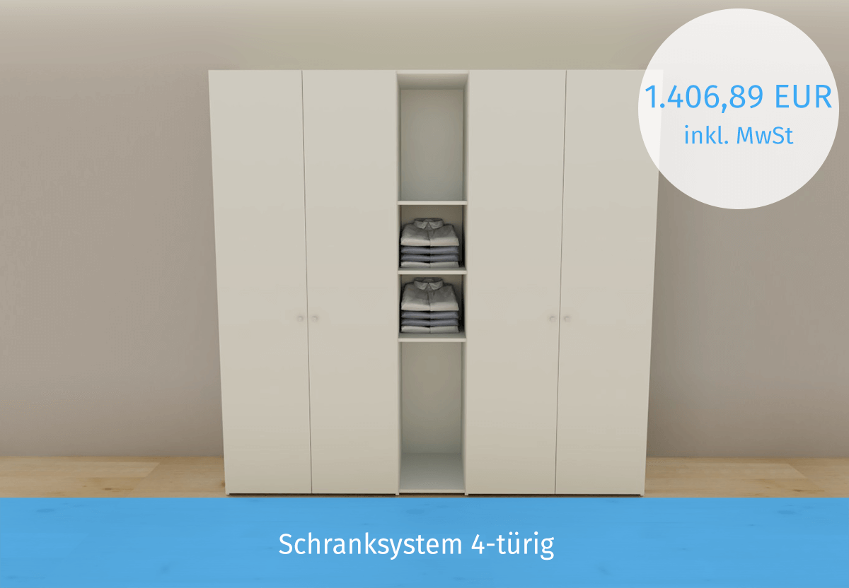 Standardschrank_7533-mit-Türen Schranksystem 4-türig